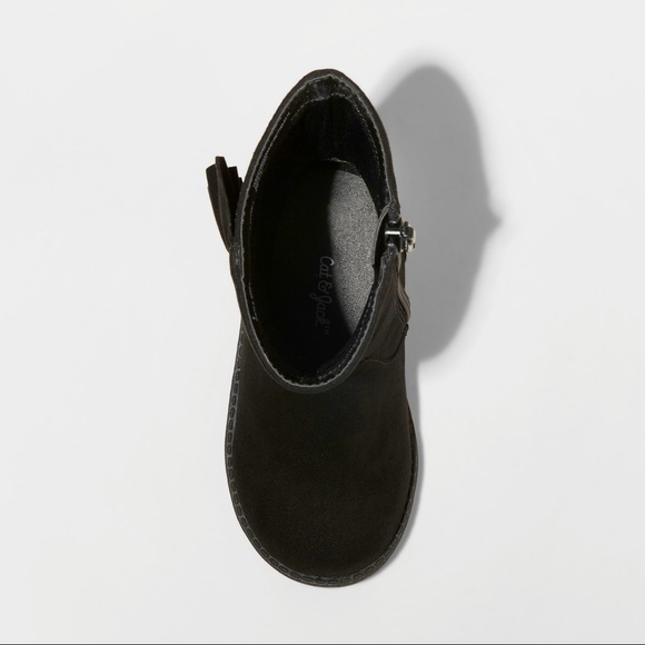 Cat & Jack Toddler Girl Black Ruffle Zip Boot NWT - Picture 3 of 3